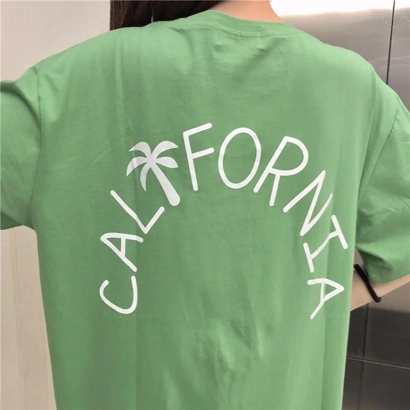 

Nightgowns Women O-neck Printed Leisure Soft Thin Summer Short Sleeve Korean Sleep Dress Home Wear Simple Students Causal New