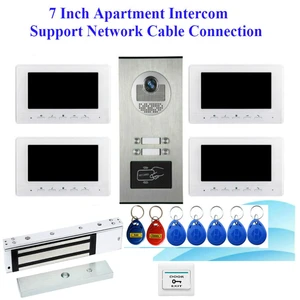Wired 7"Inch Monitor Video Doorbell Door Phone Video Intercom Security
Night Vision 1 Camera 2~4 Monitor System