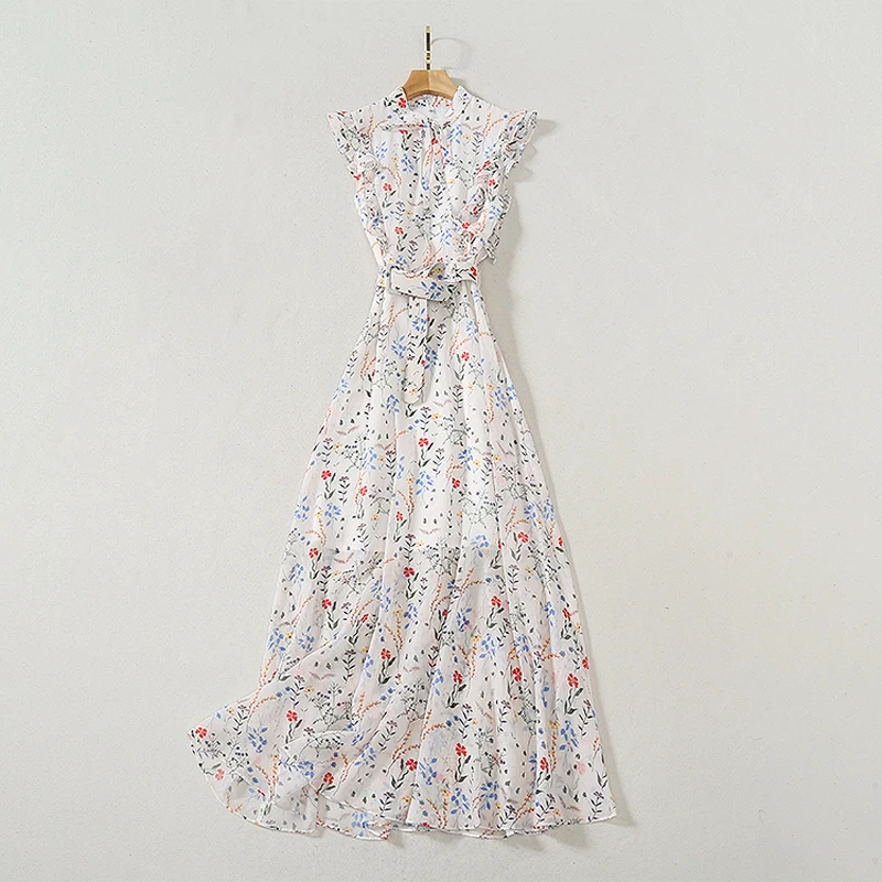 Женское модельное платье макси без рукавов Элегантное повседневное длинное с