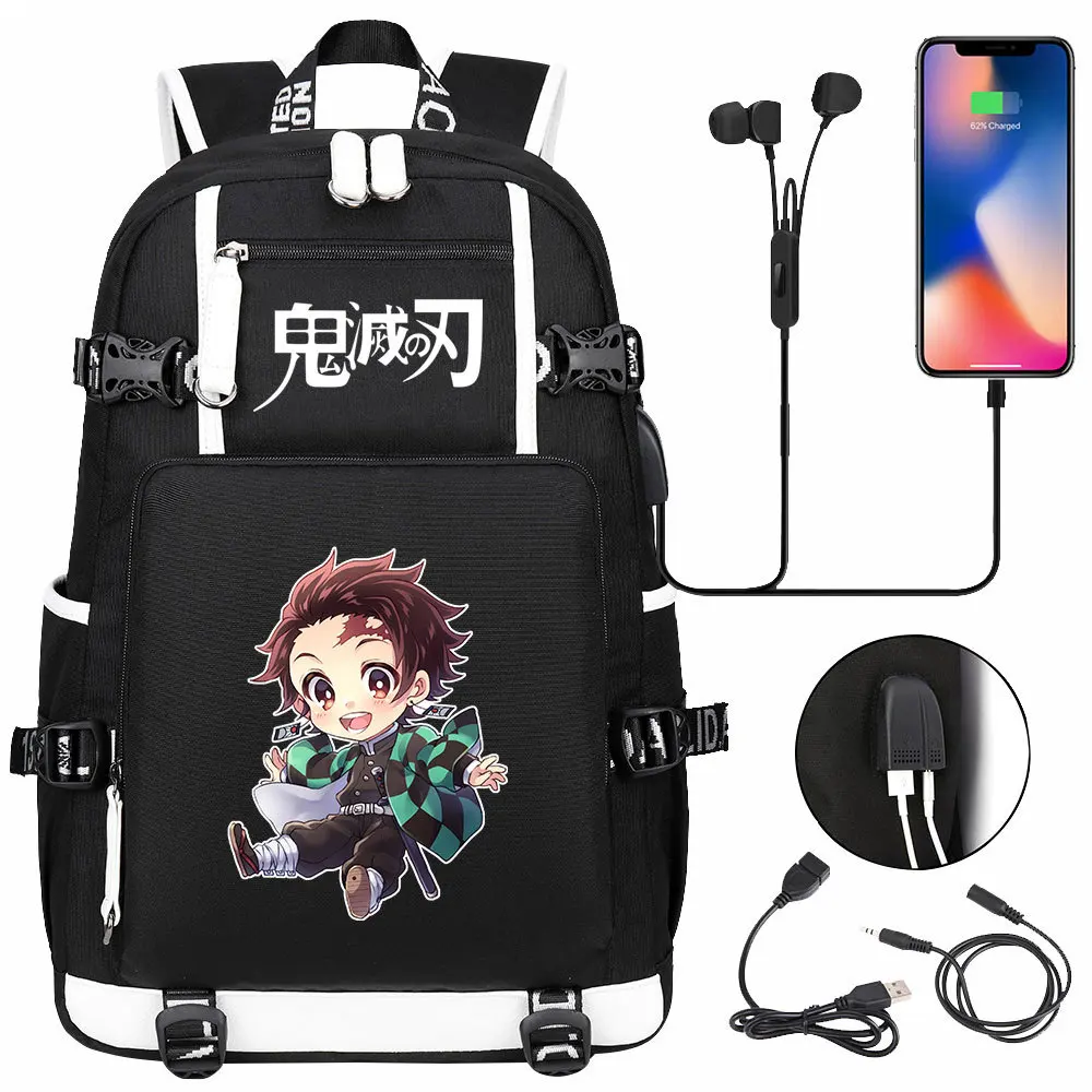 

Demon Slayer #1 Usb Charging Backpack School Notebook Laptop Travel Waterproof Bags