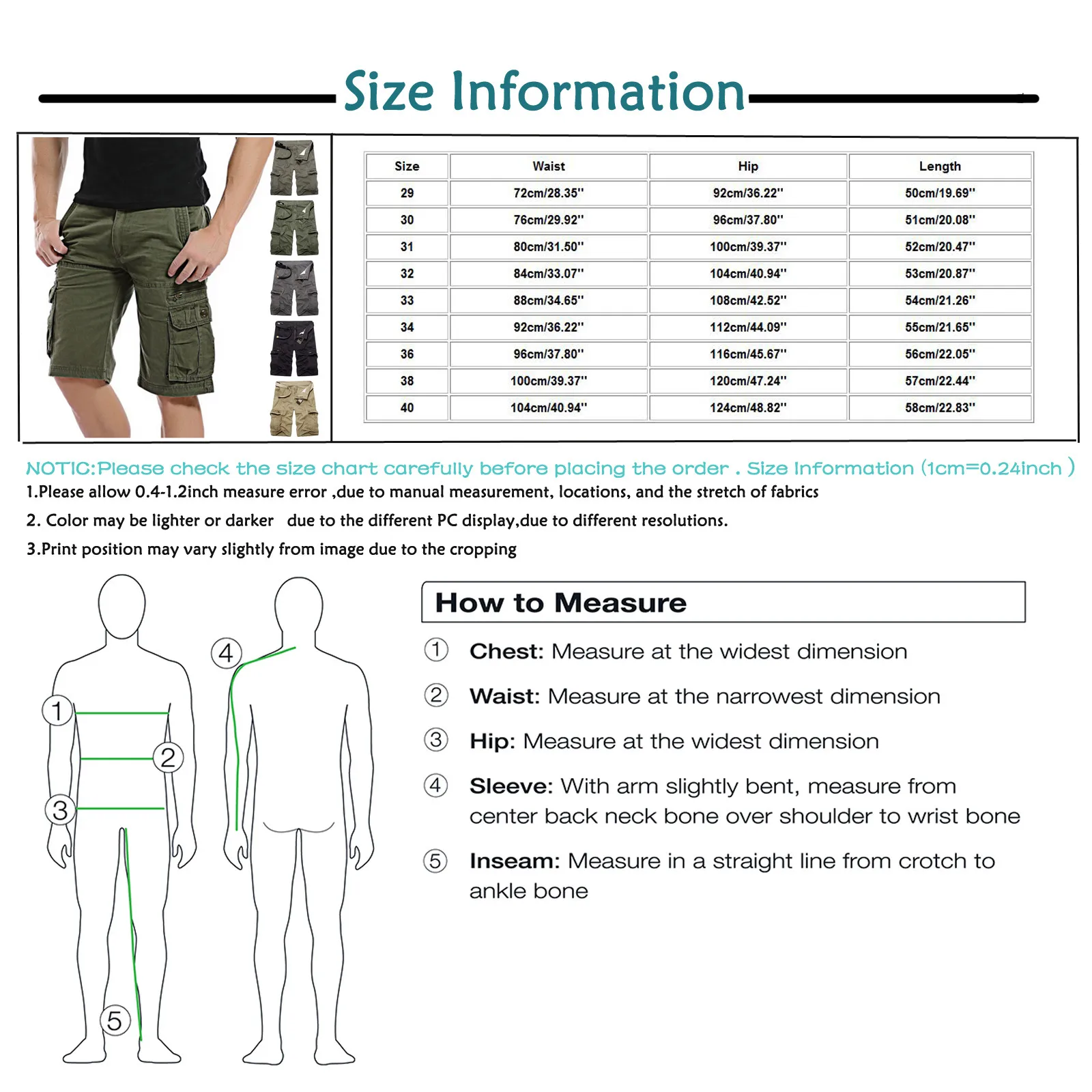 

summer short pants for men cargo pants Pure Color Outdoors Pocket Beach Work Trousers zipper shorts bermudas casuais