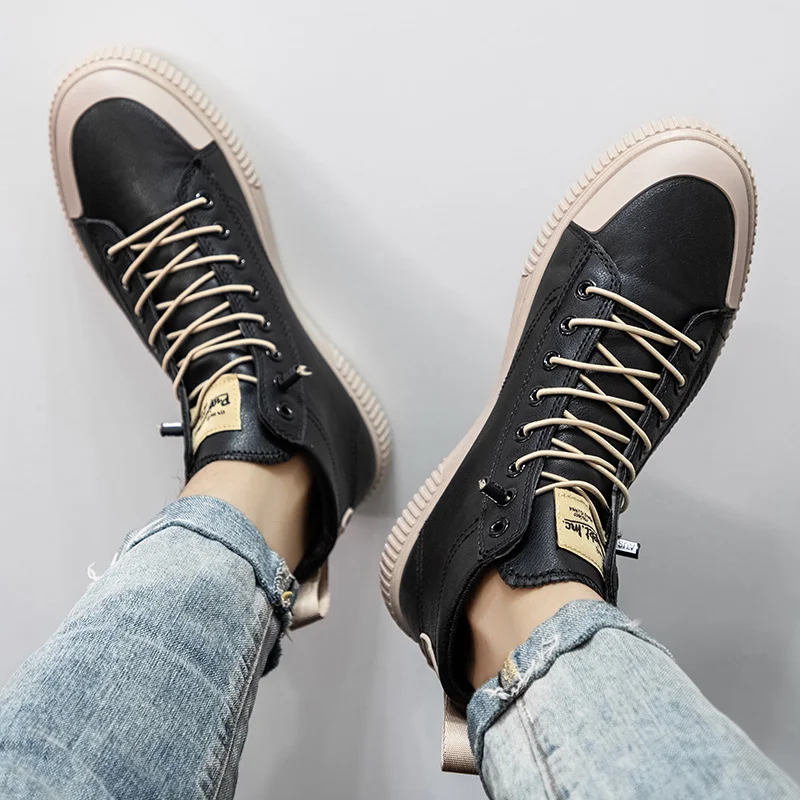 

High Top Casual Men's Shoe Solid Color Men Sneakers Mesh Breathable Male Footwears Autumn Increase Ankle Boots Tide Shoes Newest