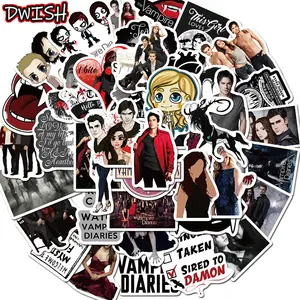 103050pcs american tv series the vampire diaries stickers waterproof skateboard guitar luggage cool graffiti sticker kids toys free global shipping