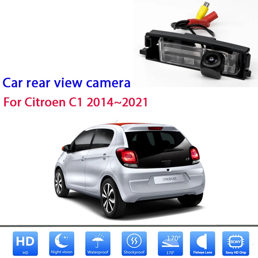 Car Reversing Back up Parking Car Rear View Camera HD CCD Night Vision For Citroen C1 2014 2015 2016 2017 2018 2019 2020 2021