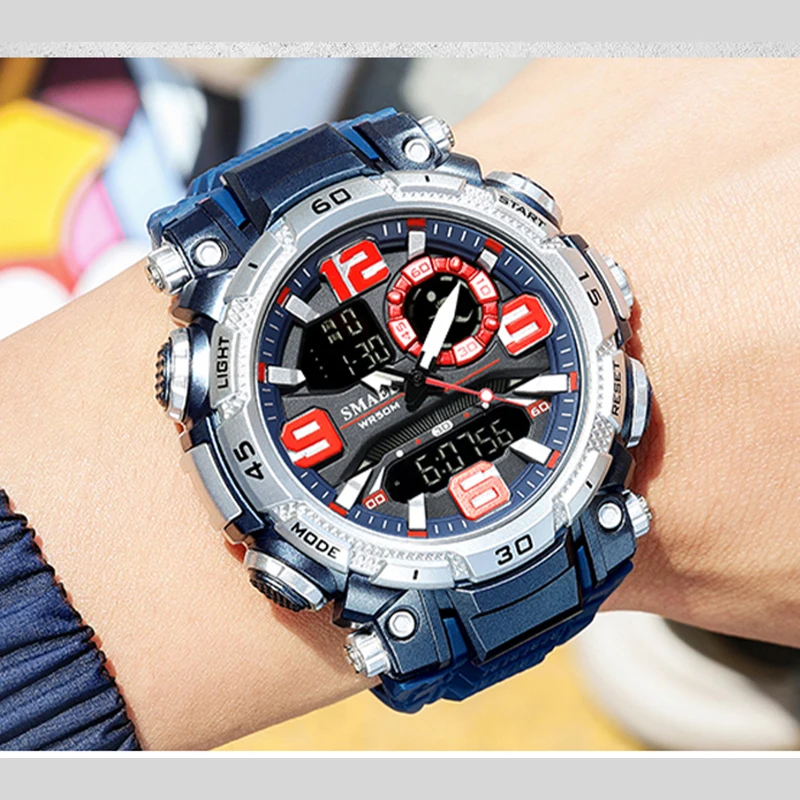 

Quartz Watch For Men SMAEL Watch Waterproof Stopwatch LED Watches Male Clock 1921 Sport Watches Men relogio masculino Digital