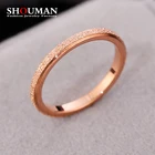 SHOUMAN 246 мм полированное геометрическое кольцо для девушек заполненное розовое золото кольцо обещание Свадебные обручальные кольца для женщин лучшие подарки