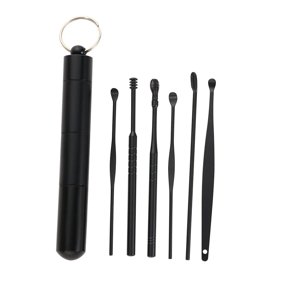 

6 шт./компл. Портативный Нержавеющая сталь Спираль уха Палочки ложка для удаления ушной серы очистка ушного Палочки Ушная палочка ухочистка...