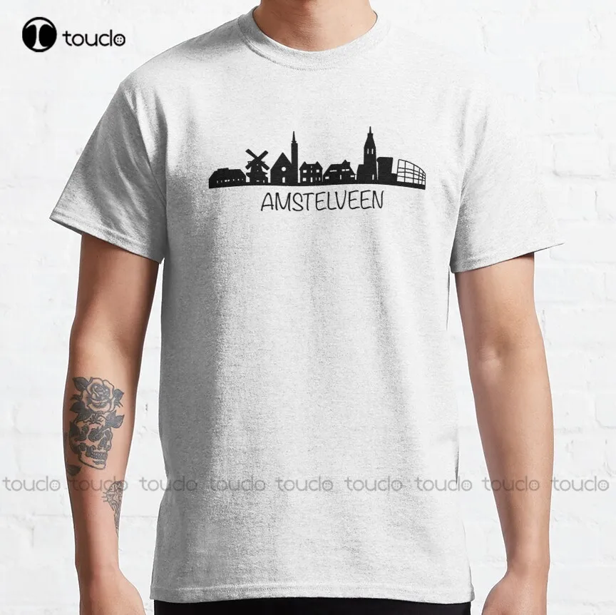 

Amstelveen Skyline Holland Amsterdam Amstelveen Classic T-Shirt Graphic Shirts Custom Aldult Teen Unisex Fashion Funny New