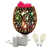 Electric Wax Burner Plug In Melt Warmer with light 2 Spare Bulbs Included Oil Burner for Scentsy Wax Melts Warmer (Star)
