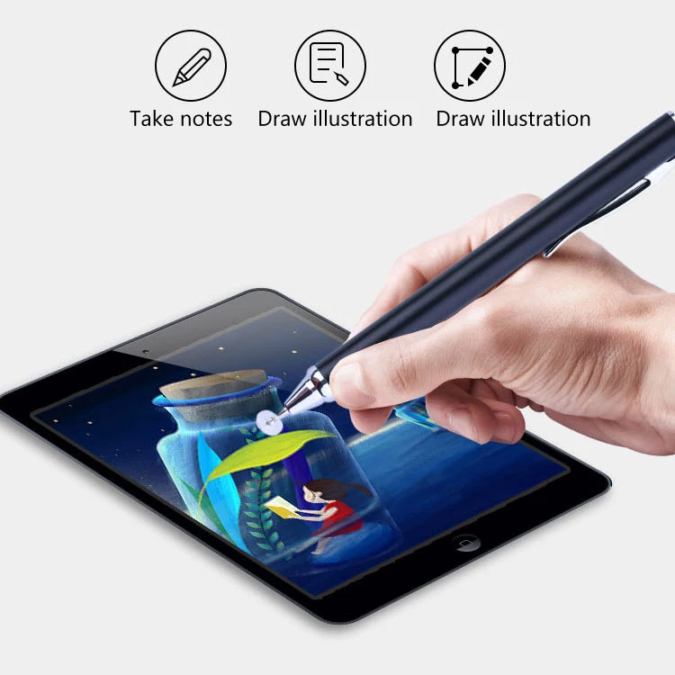 50pcs/lot Touch Screen Drawing Pen Capacitive Pens Stylus with Conductive Sucker Microfiber Touch Head for Tablet PC Smart Phone