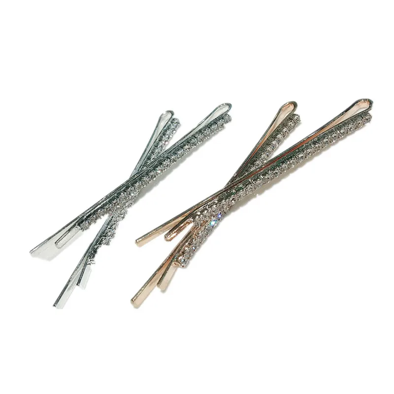 

4piece/set Rhinestone hairpin simple style hair clip hair clip South Korean girls hair accessories for braids gold hair clip