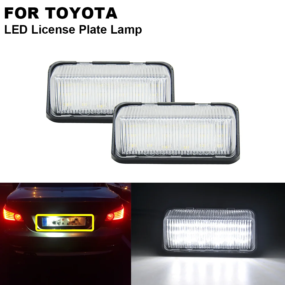 

2PCS 12V LED Number License Plate Lights For TOYOTA Prius XW50 ZVW35 2016- ZVW50 Alphard AGH30 GGH30 hybrid AYH30 Verfire AYH30