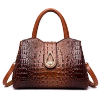 new leather women shoulder bag luxury designer crocodile pattern casual handbag woman large capacity crossbody bags