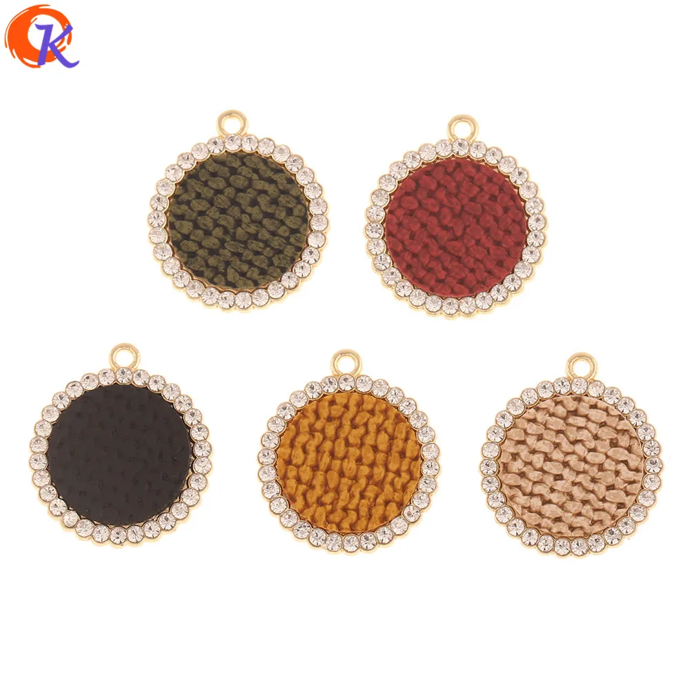 

Cordial Design 30Pcs 24*27MM Jewelry Accessories/Hand Made/Rhinestone Charms/Fabric Effect/DIY Jewelry Making/Earring Findings