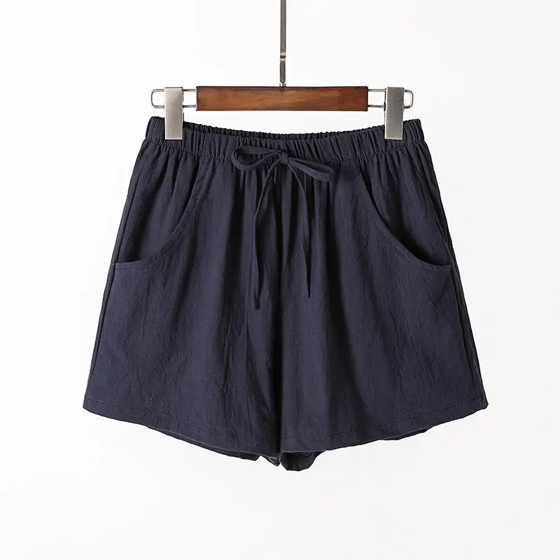 

Summer Shorts Women Clothes Casual Cotton And Linen High Waist Shorts Femme Loose Streetwear Solid Plus Size Mini Shorts Q4042