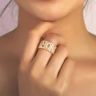 Женские открытые кольца с буквами алфавита, золотистые и Серебристые Регулируемые кольца на палец, модные ювелирные украшения 2021