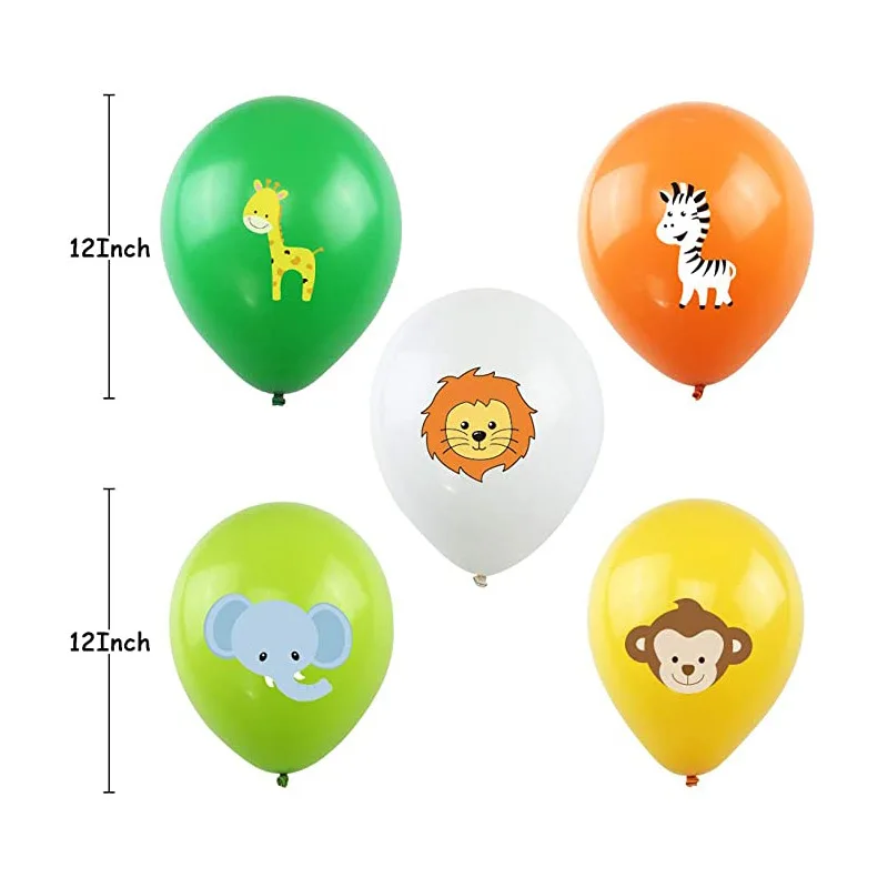 

Jungle Animal Latex Balloon Happy Birthday Party Decor for Kids Forest Theme Balon Jungle Safari Animal Ballon Lion