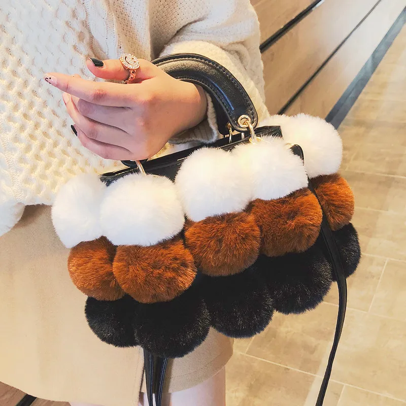 Зимняя новая модная роскошная женская сумка-тоут из искусственного меха