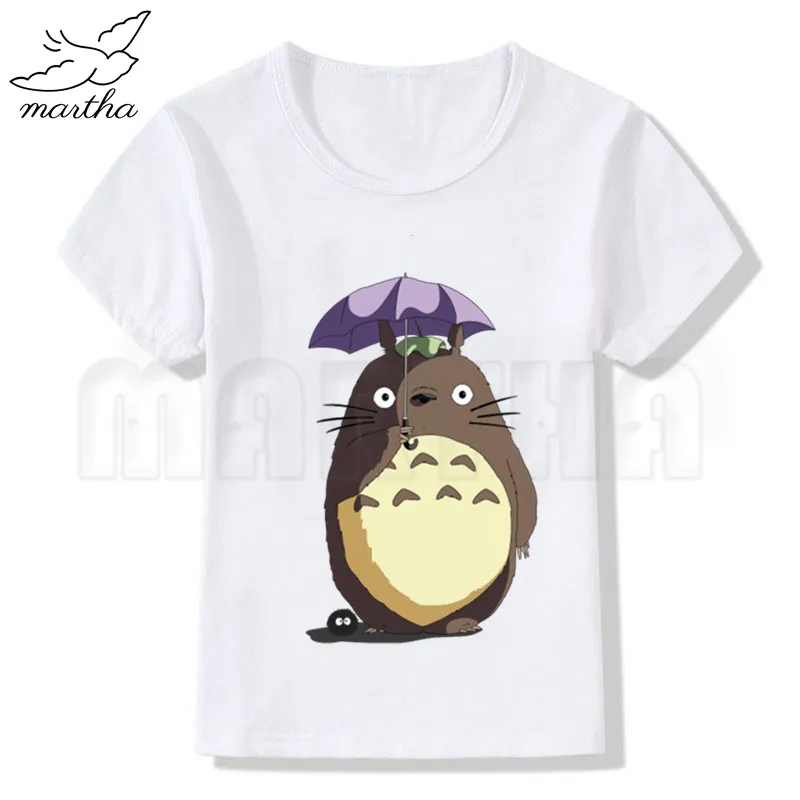 Totoro/Новинка белая футболка новая с принтом для девочек летние топы короткими