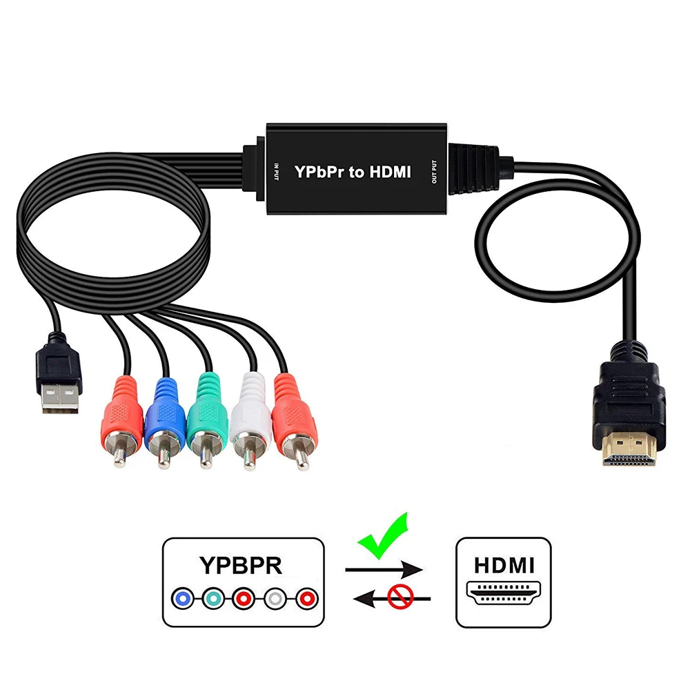 H YPbPr к HDMI компонентный преобразователя в адаптер 1080P 5RCA RGB для видеомагнитофона NGC