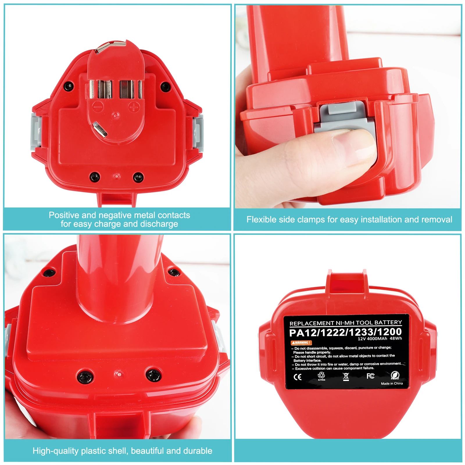 12 вольт 4000 мАч PA12 сменная батарея для Makita 1200 1220 1201 1222 1233S 1233SA 1233SB 1235 192681-5