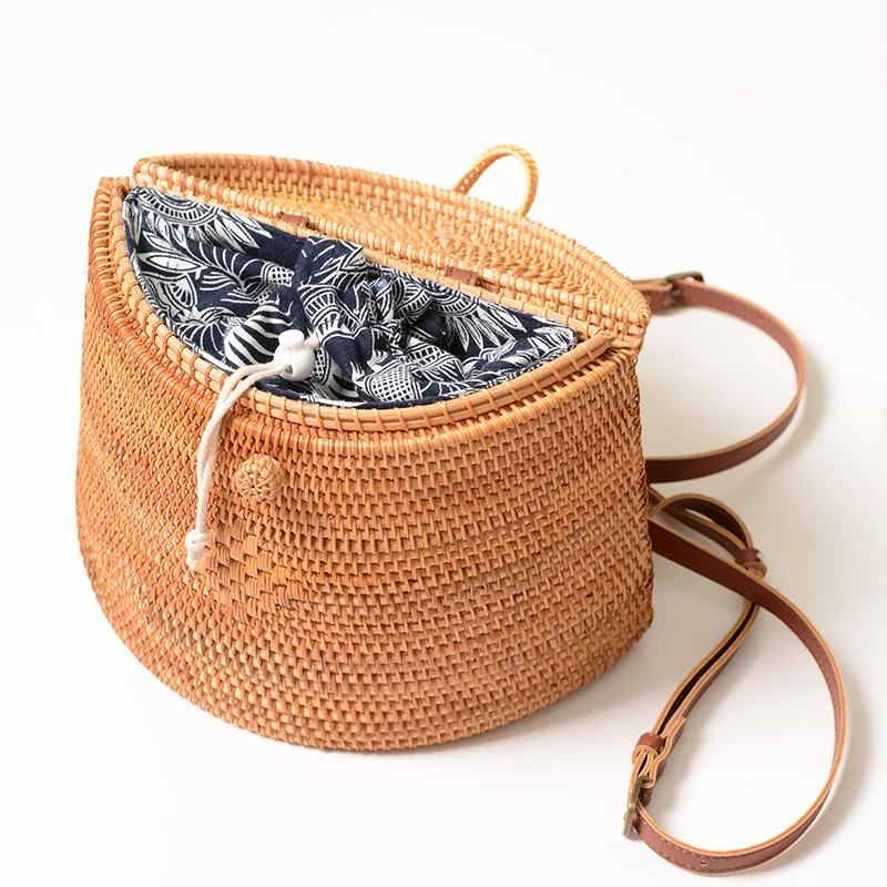 Ротанговые тканые ins рюкзаки sen корзина ретро искусство ручной работы тканая