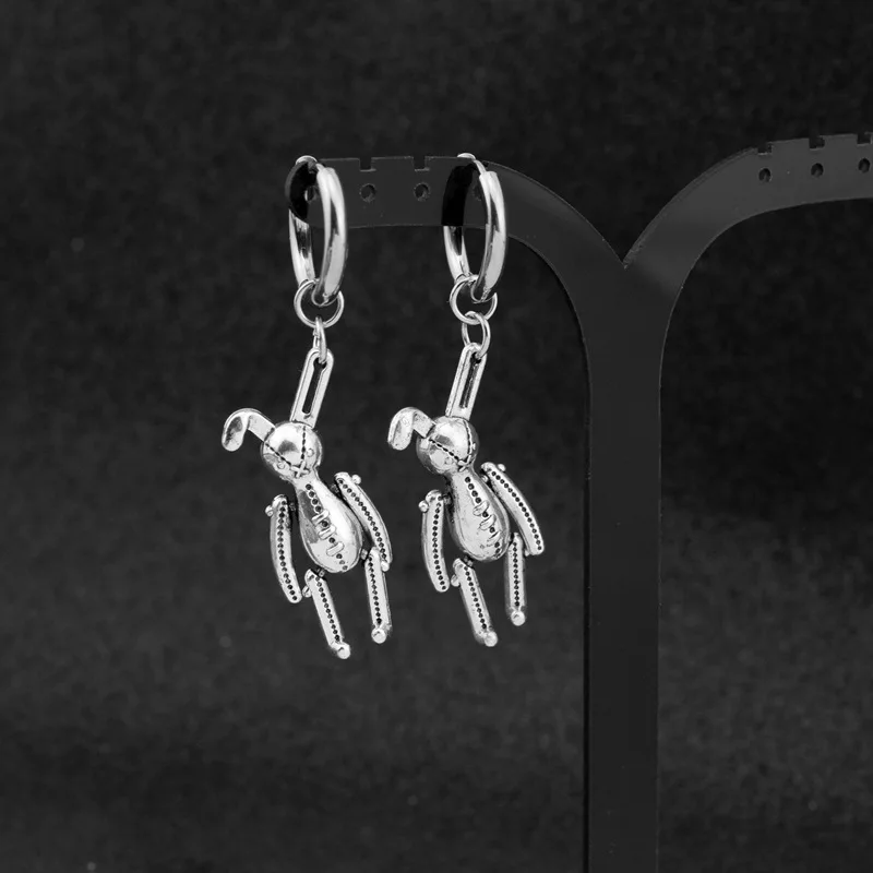 

2021 New Cute Machine Joint Activity Cute Folding Earrings Rabbit Earrings Niche Female Ear Jewelry Geometric Boho Earrings