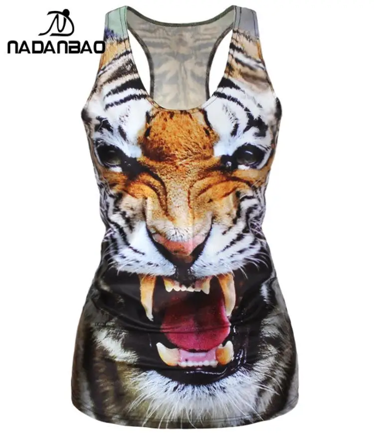 Топ женский с 3D-принтом тигра и открытой спиной на лето | Женская одежда