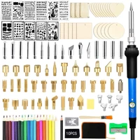 127 pieces of pyrograph carving tool set 60w adjustable constant temperature soldering iron welding carving two wood carving