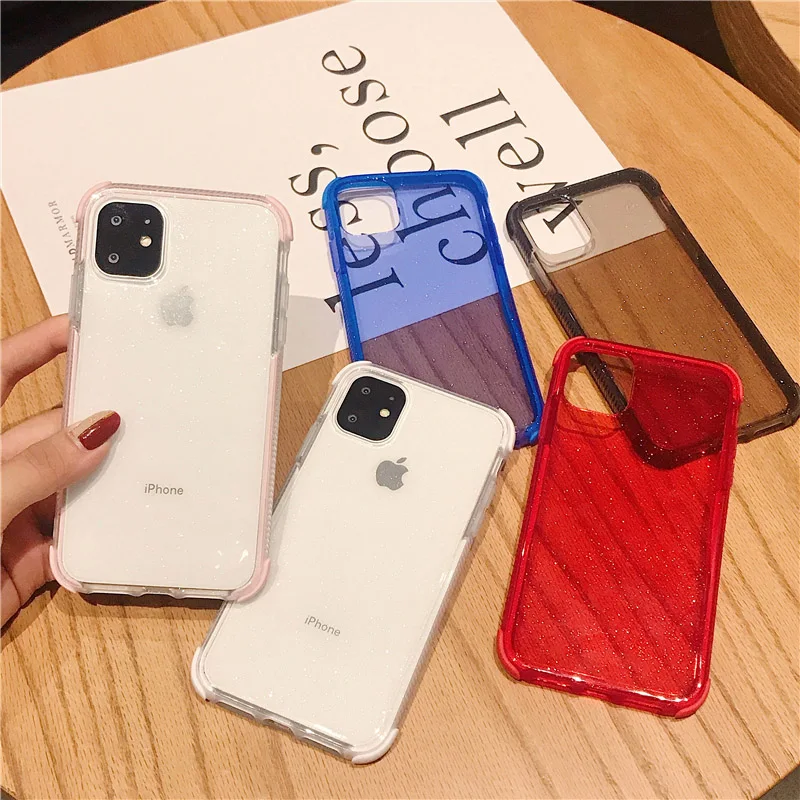 N1986N чехол для телефона для iPhone 11 11 Pro Max X XR XS Max 6 6s 7 8 Plus роскошный блестящий яркий противоударный прозрачный мягкий ТПУ