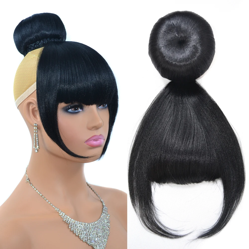 ZM шиньон для волос женщин набор пучка и челки булочки с челкой заколка шиньон| |