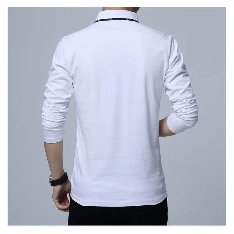 Мужская рубашка-поло с длинным рукавом размеры до 5XL | одежда
