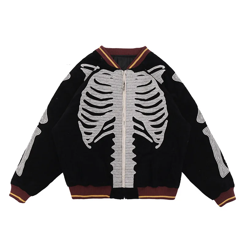 

Fgss men's clothing - autumn and winter 2021 new fashion brand embroidered velvet bone suede jacket for men