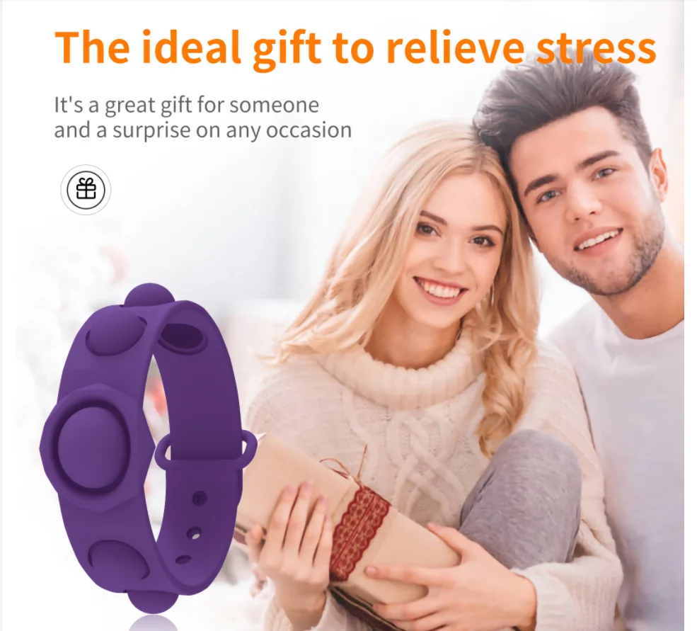 

New Mini Wristbands Bracelet Fidgets Toys for Men Women Antistatic Silicone Wristband Extrusion Stress Reliever Toys Gift