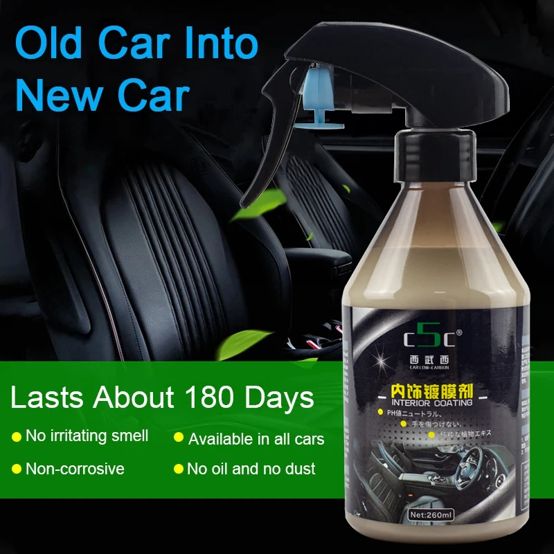 

Car Interior Cleaner Agent Roof Fabric Flannel Leather Seat Car Seat Cleaning Wax Cleaner Coating Polishing Spraying Wax Leather