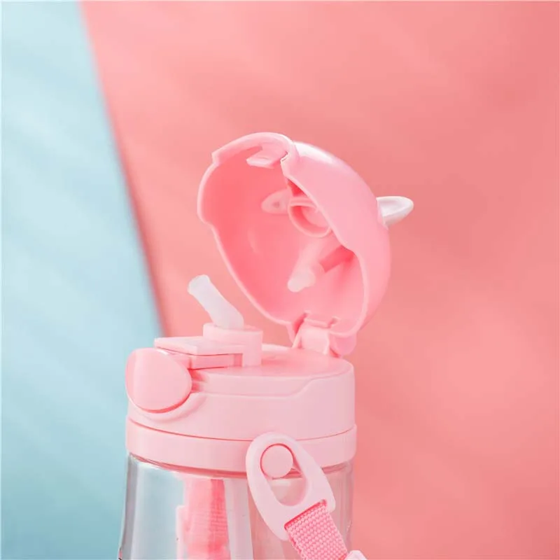 600 мл детская чашка милая для детей обучения питьевой воде с соломенной ручкой