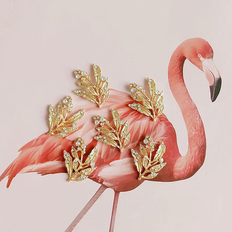 10 шт./партия сплав в форме листа принадлежности для рукоделия стразы пуговицы