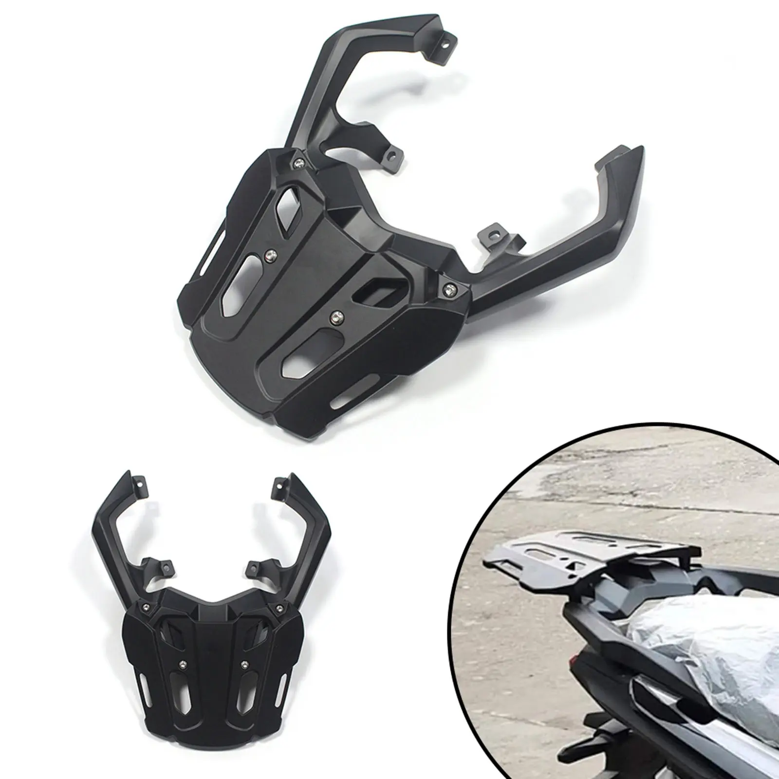 

Steel Rear Luggage Rack Shelf Holder Bracket for Honda ADV 150, with Powder-Coated Black Textured Finish