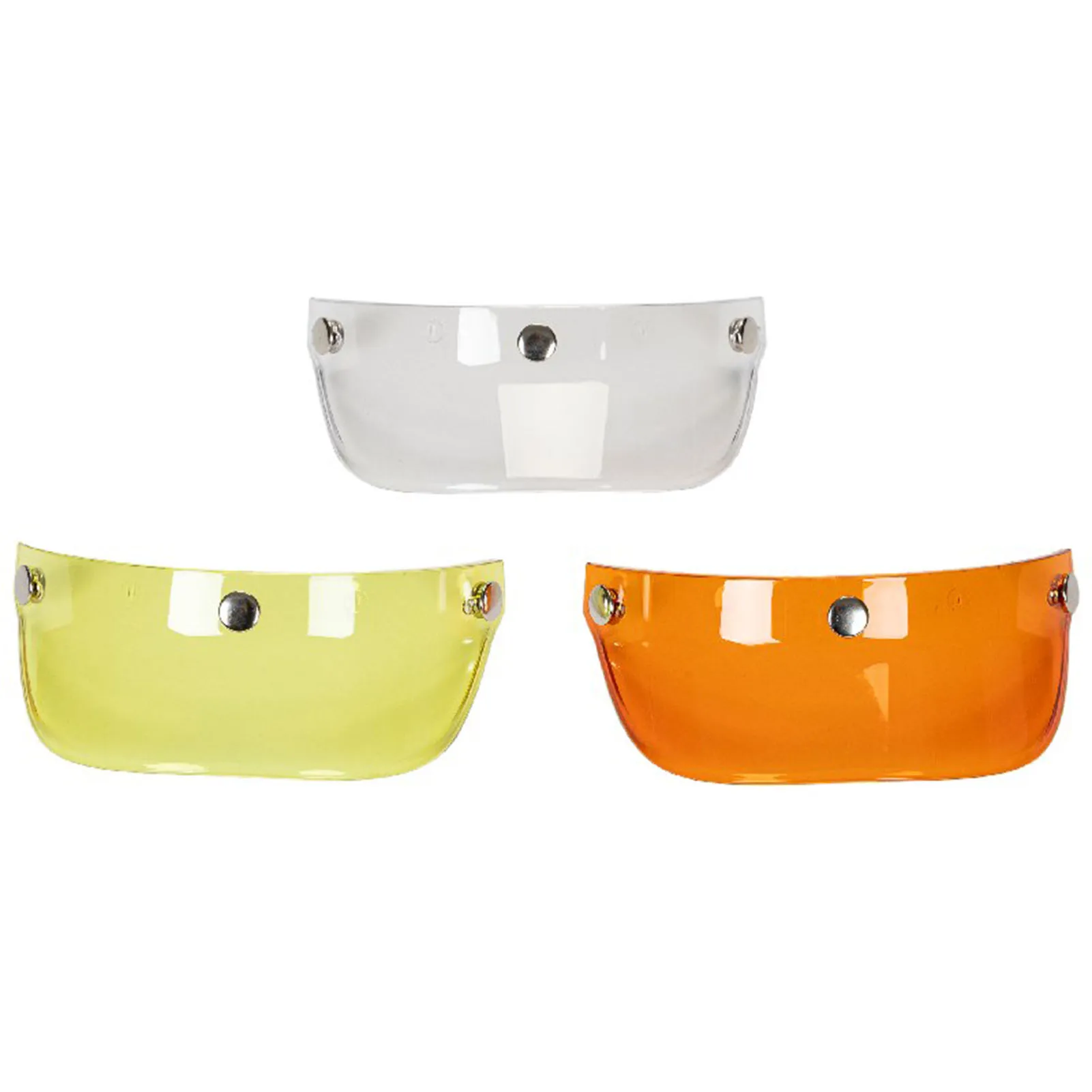 

Universal 3 Snap-Button Visor Flip Up Wind Shield for Open Face Motorcycle Helmet Anti-UV,fog and scratch Automobile