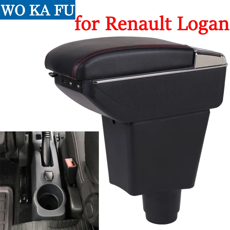 Подлокотник для Renault Logan коробка caja Универсальная автомобильная центральная