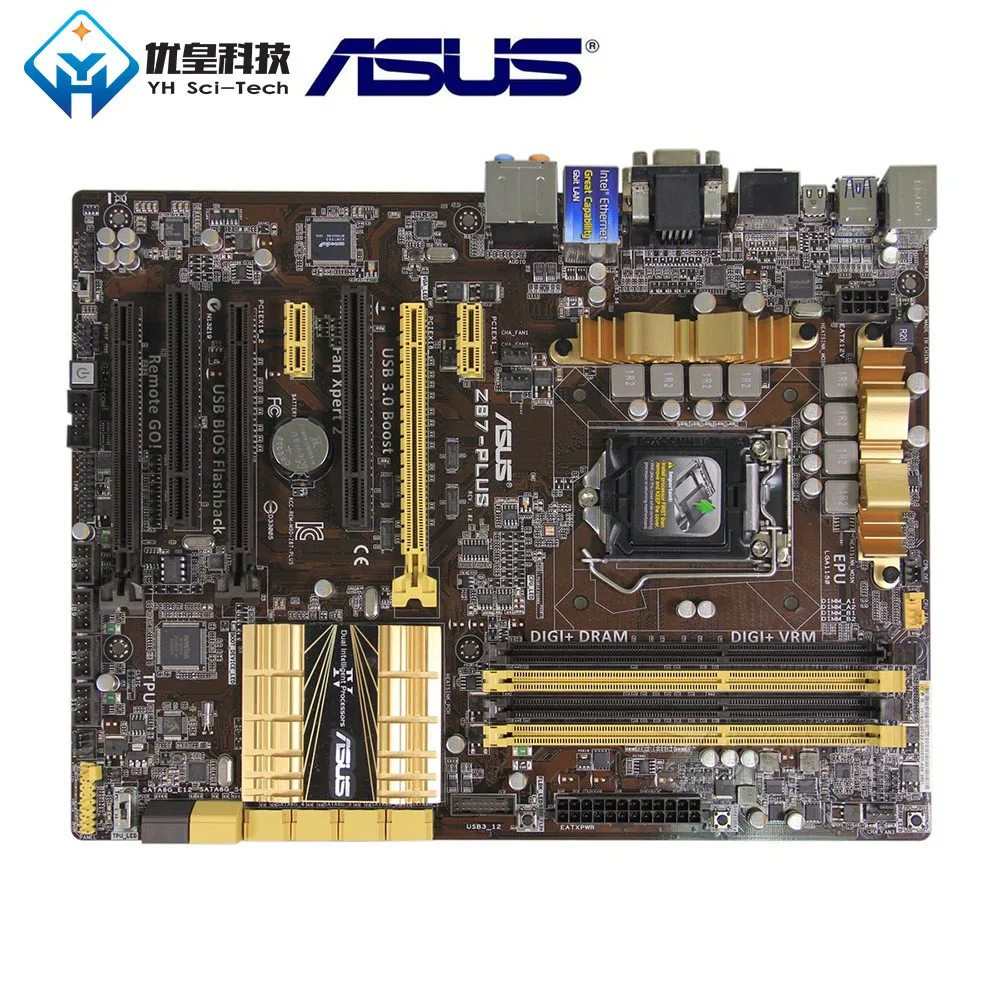 Asus Z87-PLUS Intel Z87 оригинальная б/у материнская плата с разъемом LGA 1150 Core i7/i5/i3/Pentium/Celeron