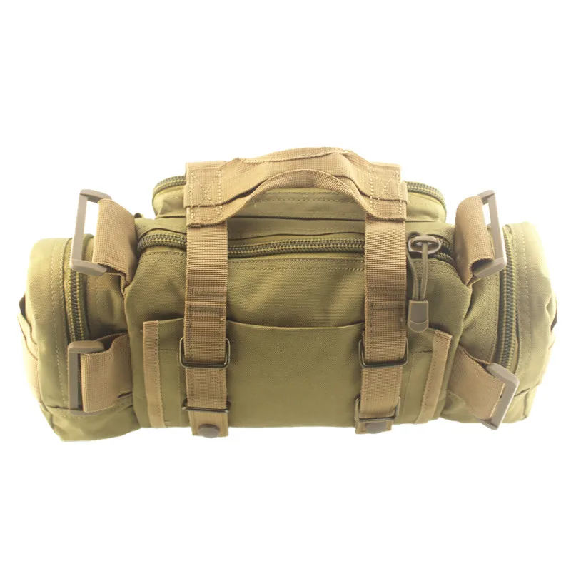 outdoor tactical khaki multifunctional waist bag military fan camera bag shoulder phone messenger bag backpack sports riding cs free global shipping