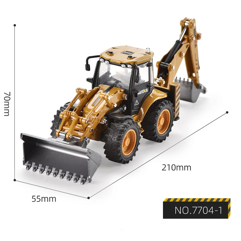 

1:50 Alloy Diecast 4 Wheel Shovel Loader Two-way Excavator Forklift Bulldozer Back Hoe Loader Truck Model For Kids Toys Gift