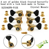 aiwan wooden electric folk guitar string knob fully enclosed gold black frosted fishtail crystal with locking screw free fitting