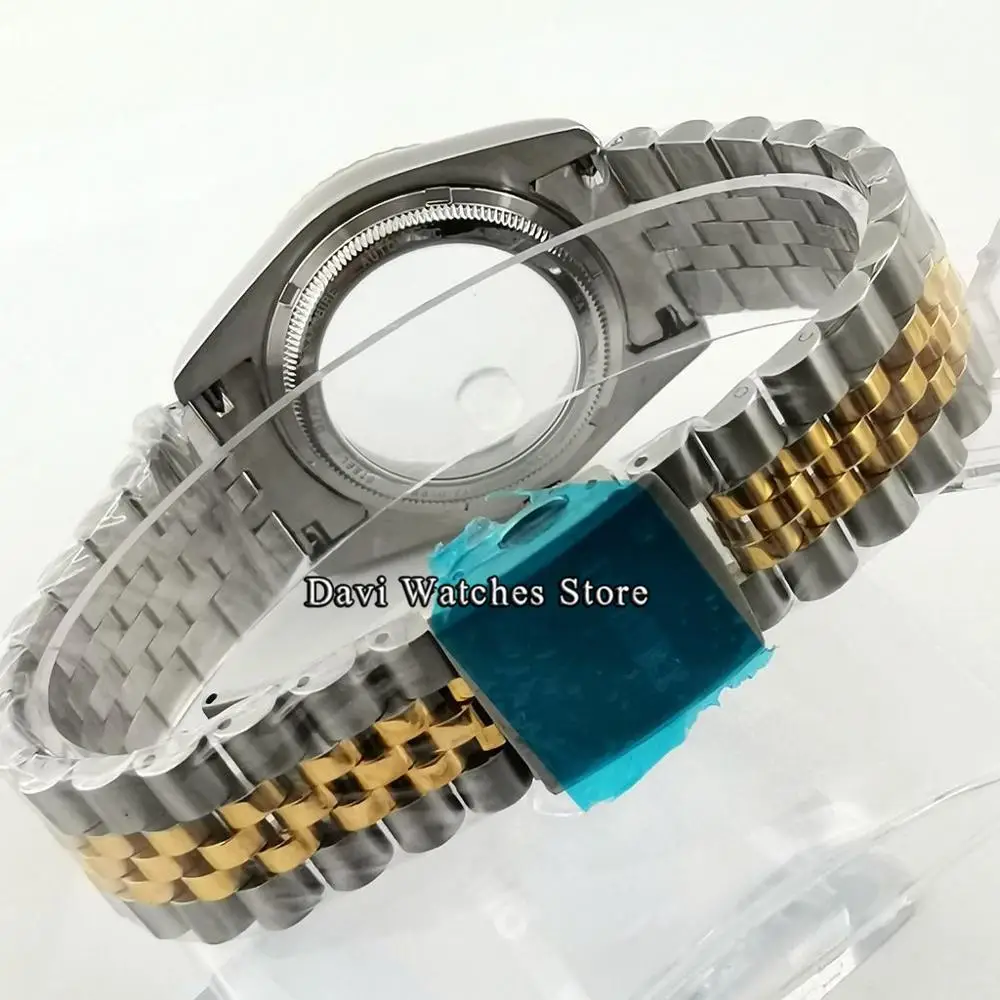 Чехол для часов с золотым покрытием 36 мм водонепроницаемый браслет сапфировым