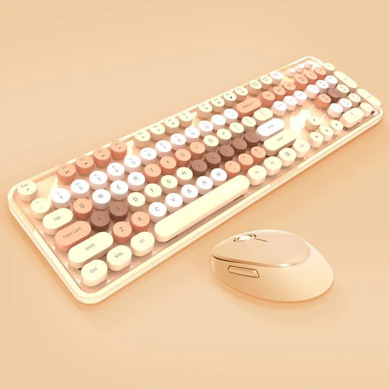 

Wireless keyboard mouse colorful mouth red girl punk wireless suit