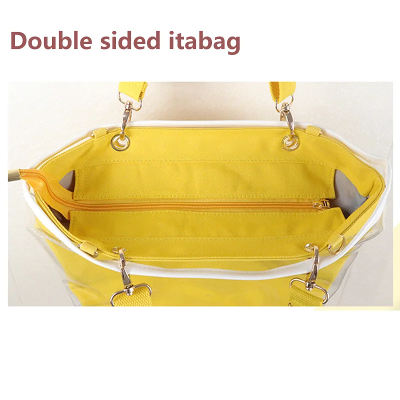 Новинка двухсторонняя прозрачная сумка Itabag для женщин и девочек Прозрачная ПВХ