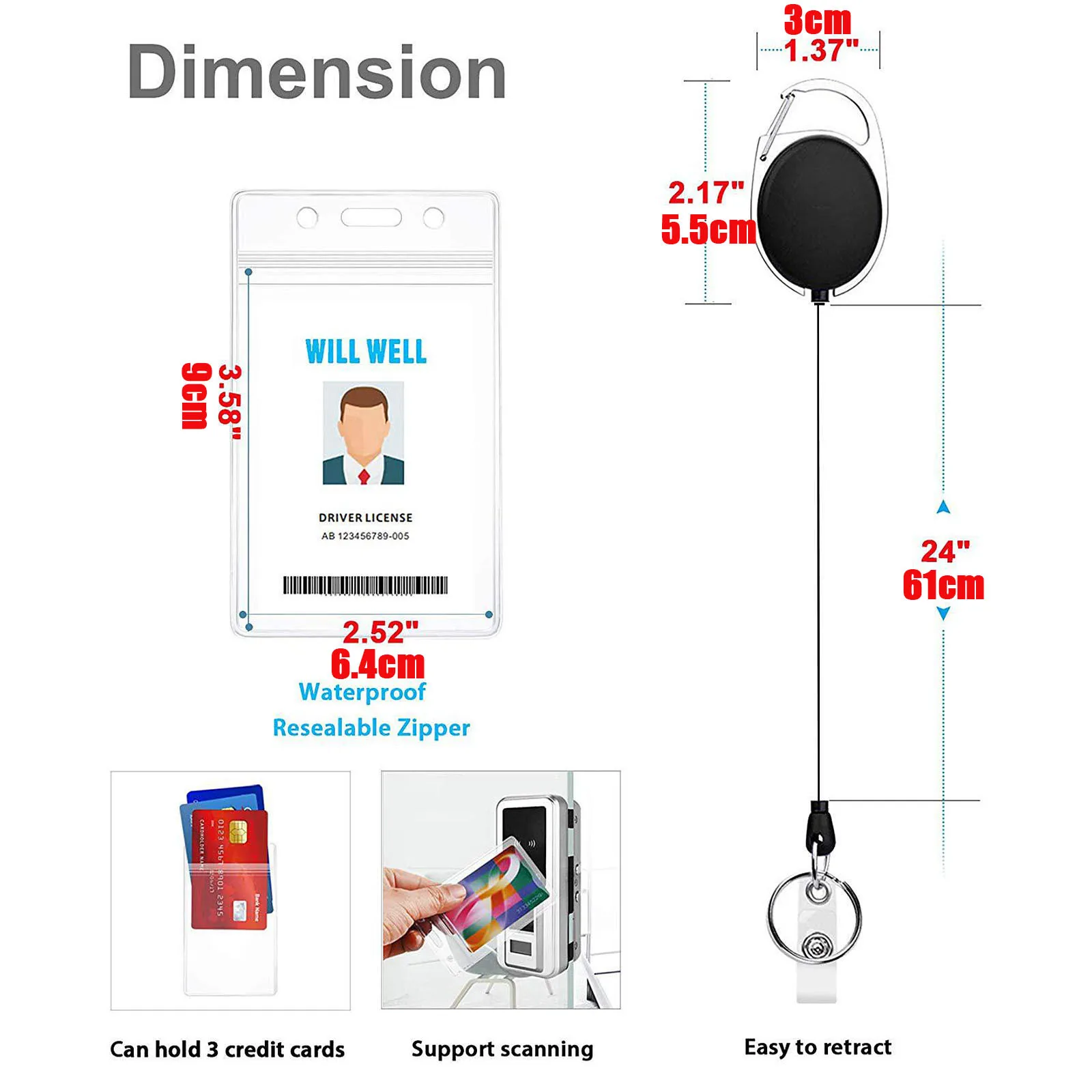 

JENNI Travel Waterproof Dirt Passport Holder Cover Wallet Transparent PVC ID Card Holders Business Credit Card Holder Case Pouch