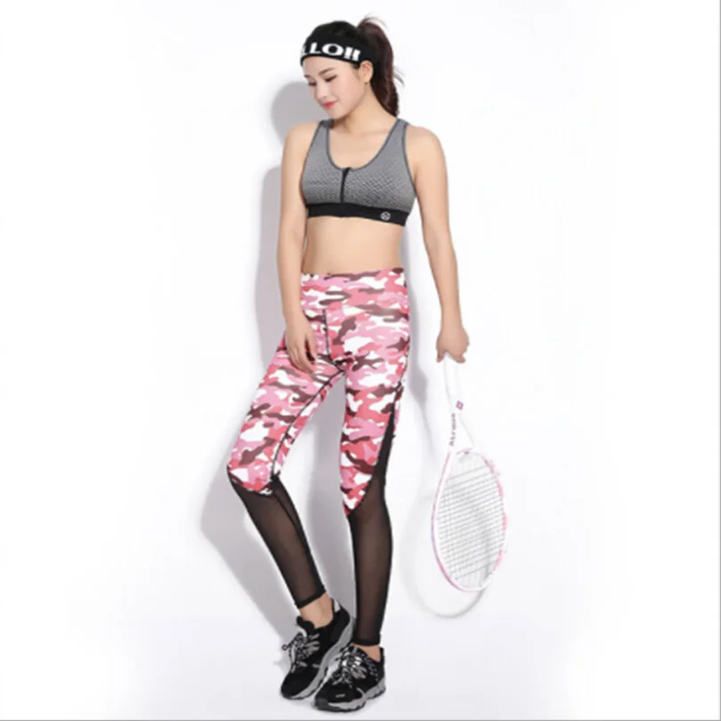 

Printed gauze stretch hip lift fitness legging