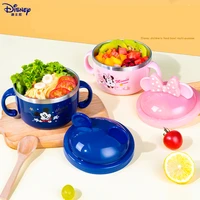 disney mickey baby bowl stainless steel household tableware kids cartoon multi purpose thermal insulation auxiliary food bowl